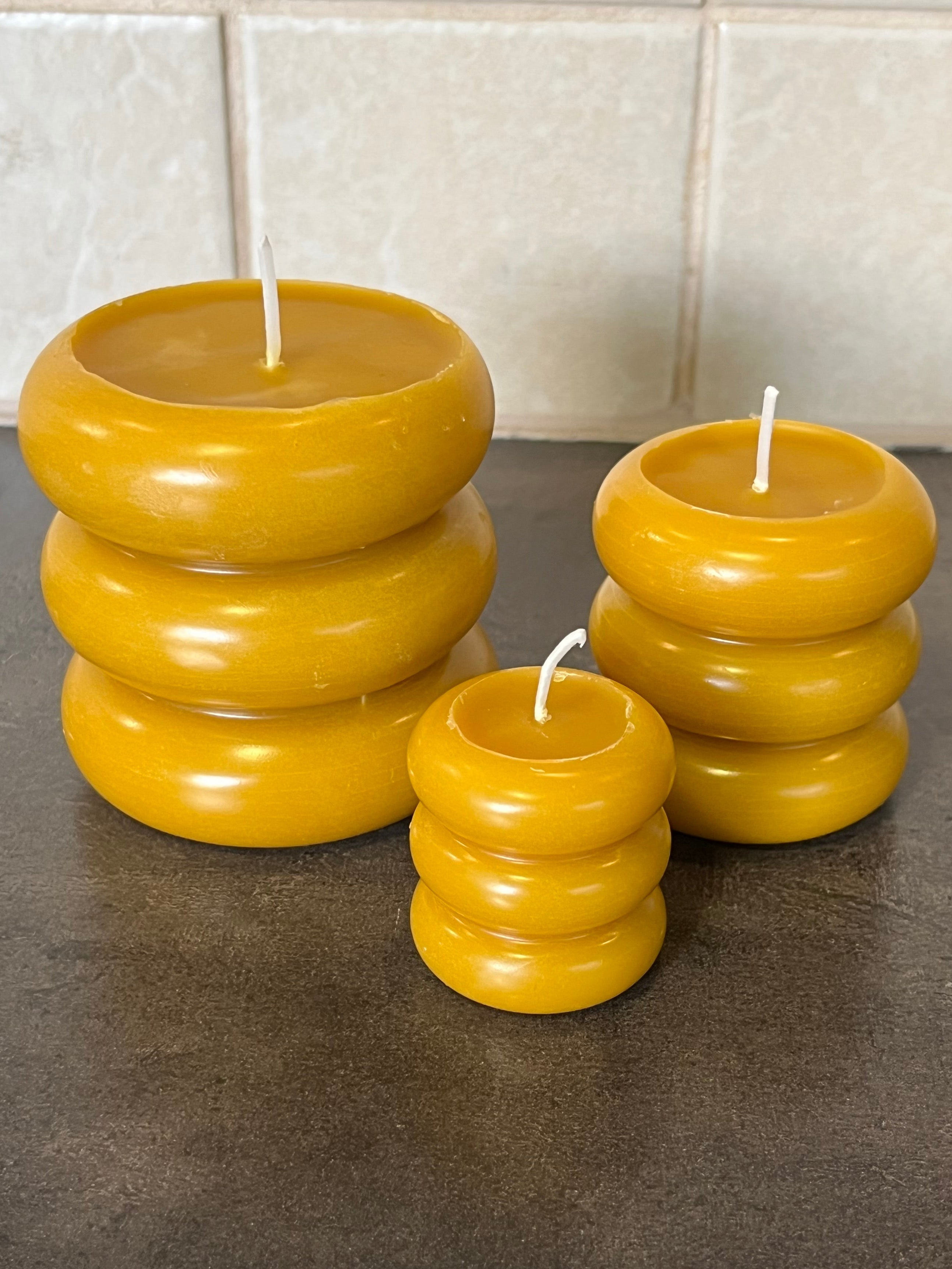 Viaszgyertya - Hullámos hármas (szett)