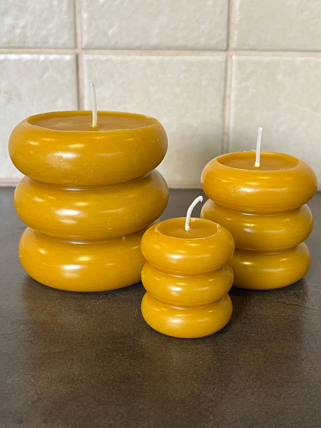 Viaszgyertya - Hullámos hármas (szett)